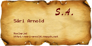 Sári Arnold névjegykártya